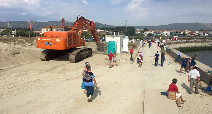 Arrancaram as obras de reabilitação do  Molhe Norte da Embocadura do Rio  Cávado